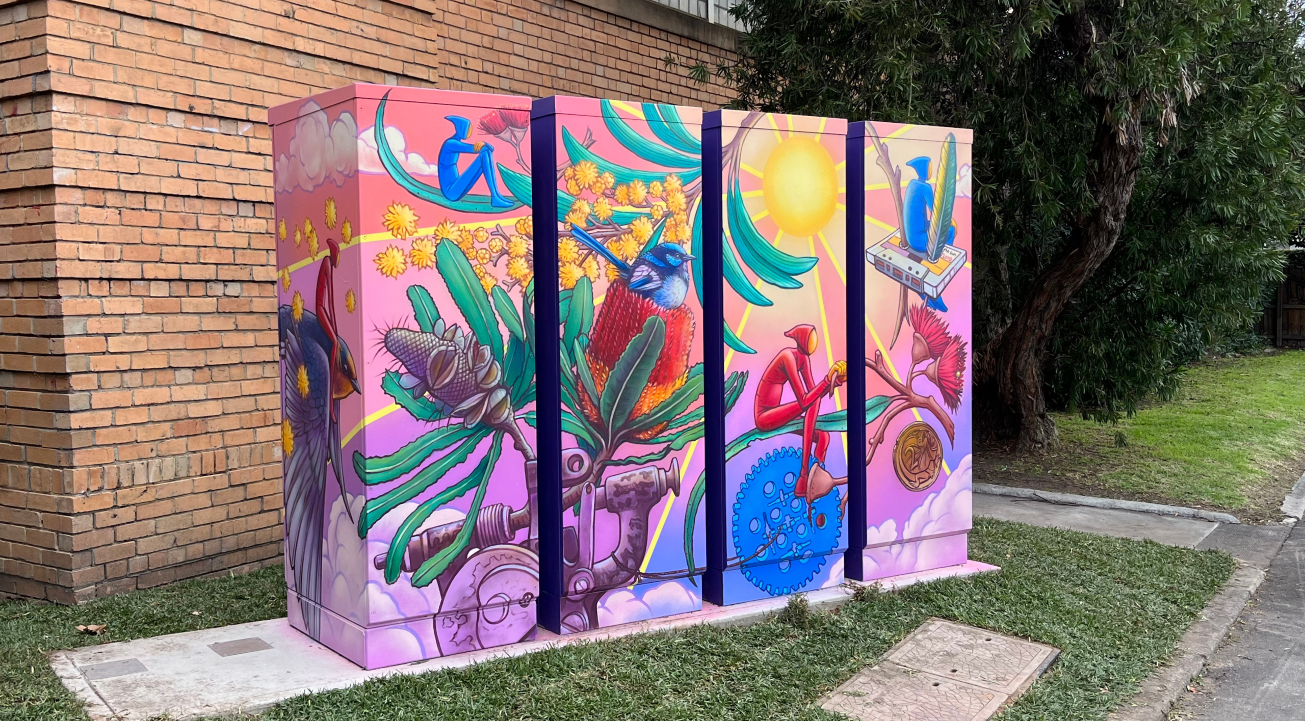Fitzroy North community battery with beautiful artwork
